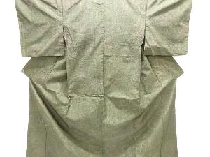 アンティーク　花模様織り出し十日町紬着物